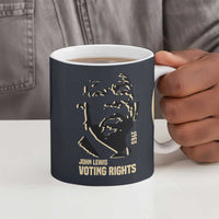John Lewis Ceramic Mug with Selma Bridge Graphic Civil Rights and Voting Rights Tribute - Wonder Print Shop