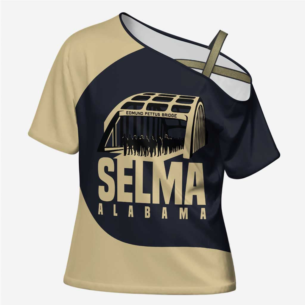 John Lewis Cross Shoulder Shirt with Selma Bridge Graphic Civil Rights and Voting Rights Tribute - Wonder Print Shop