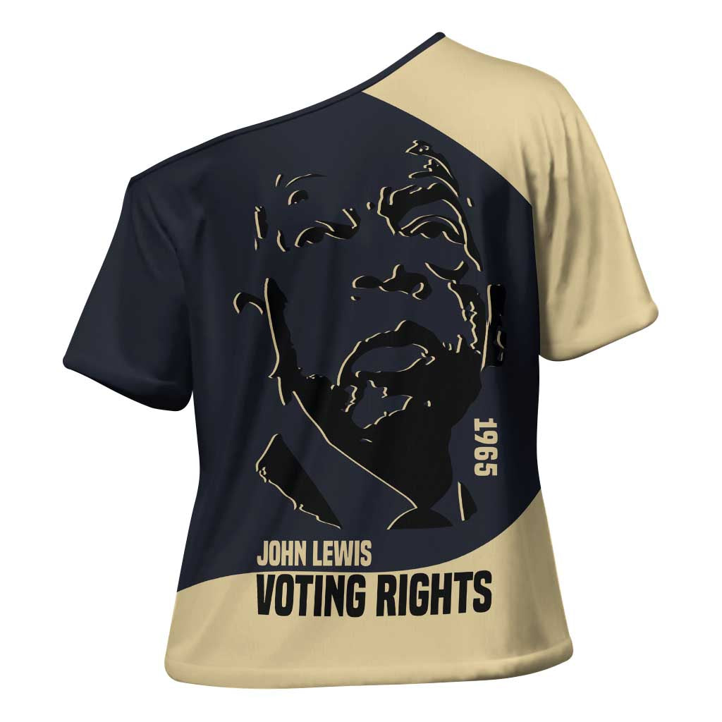John Lewis Cross Shoulder Shirt with Selma Bridge Graphic Civil Rights and Voting Rights Tribute - Wonder Print Shop