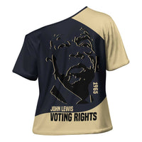 John Lewis Cross Shoulder Shirt with Selma Bridge Graphic Civil Rights and Voting Rights Tribute - Wonder Print Shop
