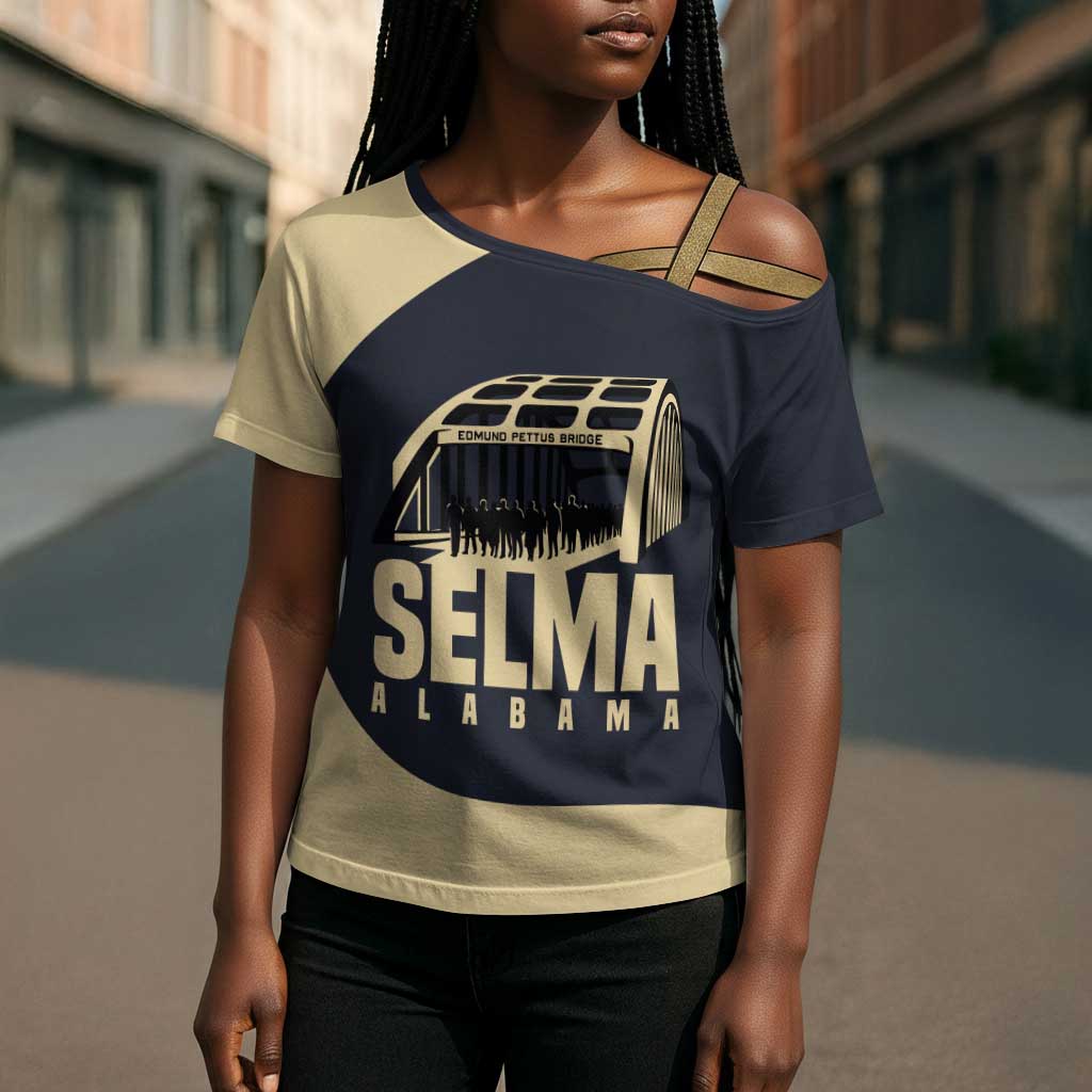 John Lewis Cross Shoulder Shirt with Selma Bridge Graphic Civil Rights and Voting Rights Tribute - Wonder Print Shop