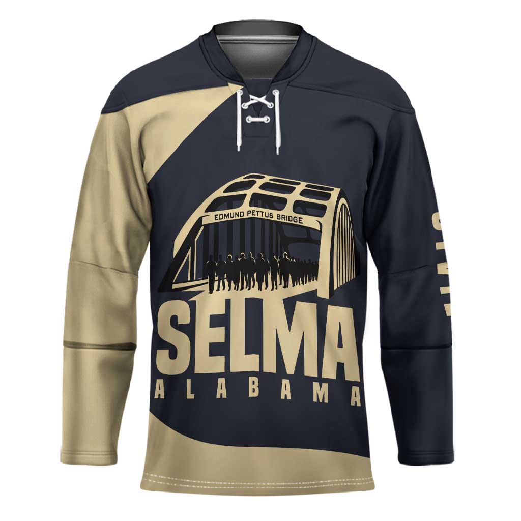 John Lewis Hockey Jersey with Selma Bridge Graphic Civil Rights and Voting Rights Tribute - undefined