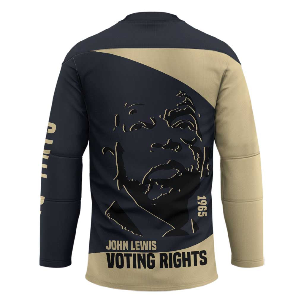 John Lewis Hockey Jersey with Selma Bridge Graphic Civil Rights and Voting Rights Tribute - undefined