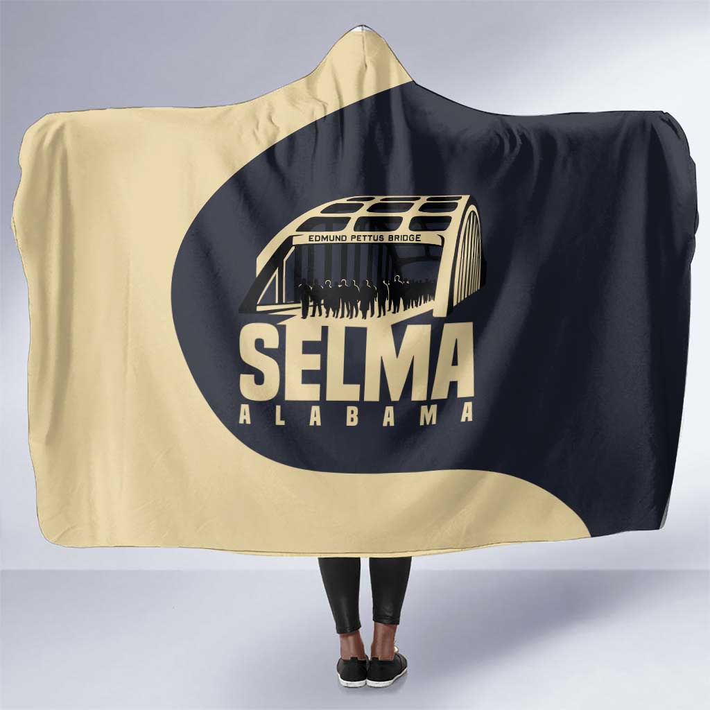 John Lewis Hooded Blanket with Selma Bridge Graphic Civil Rights and Voting Rights Tribute - Wonder Print Shop