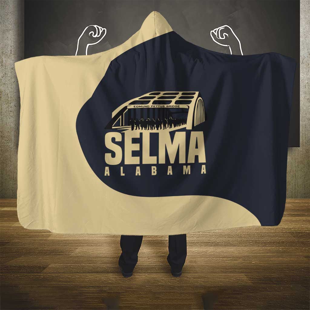 John Lewis Hooded Blanket with Selma Bridge Graphic Civil Rights and Voting Rights Tribute - Wonder Print Shop