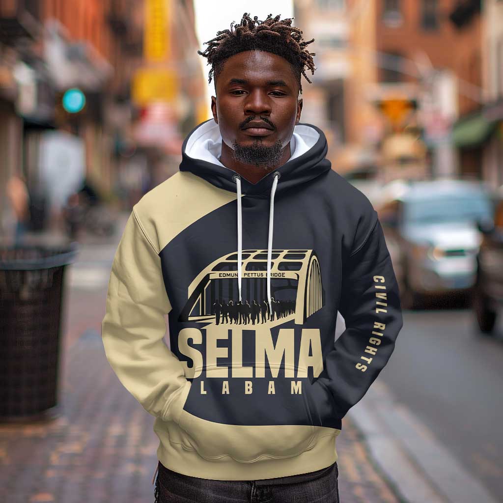 John Lewis Hoodie with Selma Bridge Graphic Civil Rights and Voting Rights Tribute - Wonder Print Shop