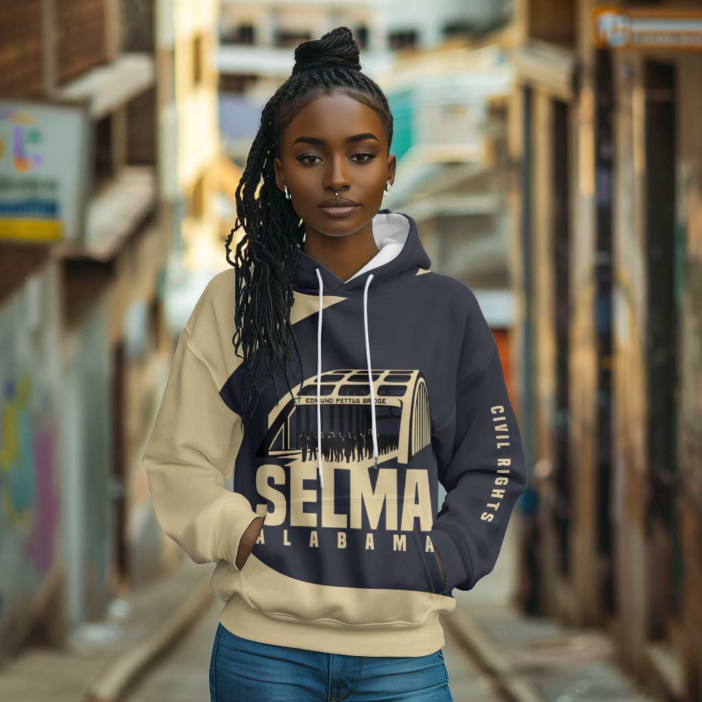 John Lewis Hoodie with Selma Bridge Graphic Civil Rights and Voting Rights Tribute - Wonder Print Shop