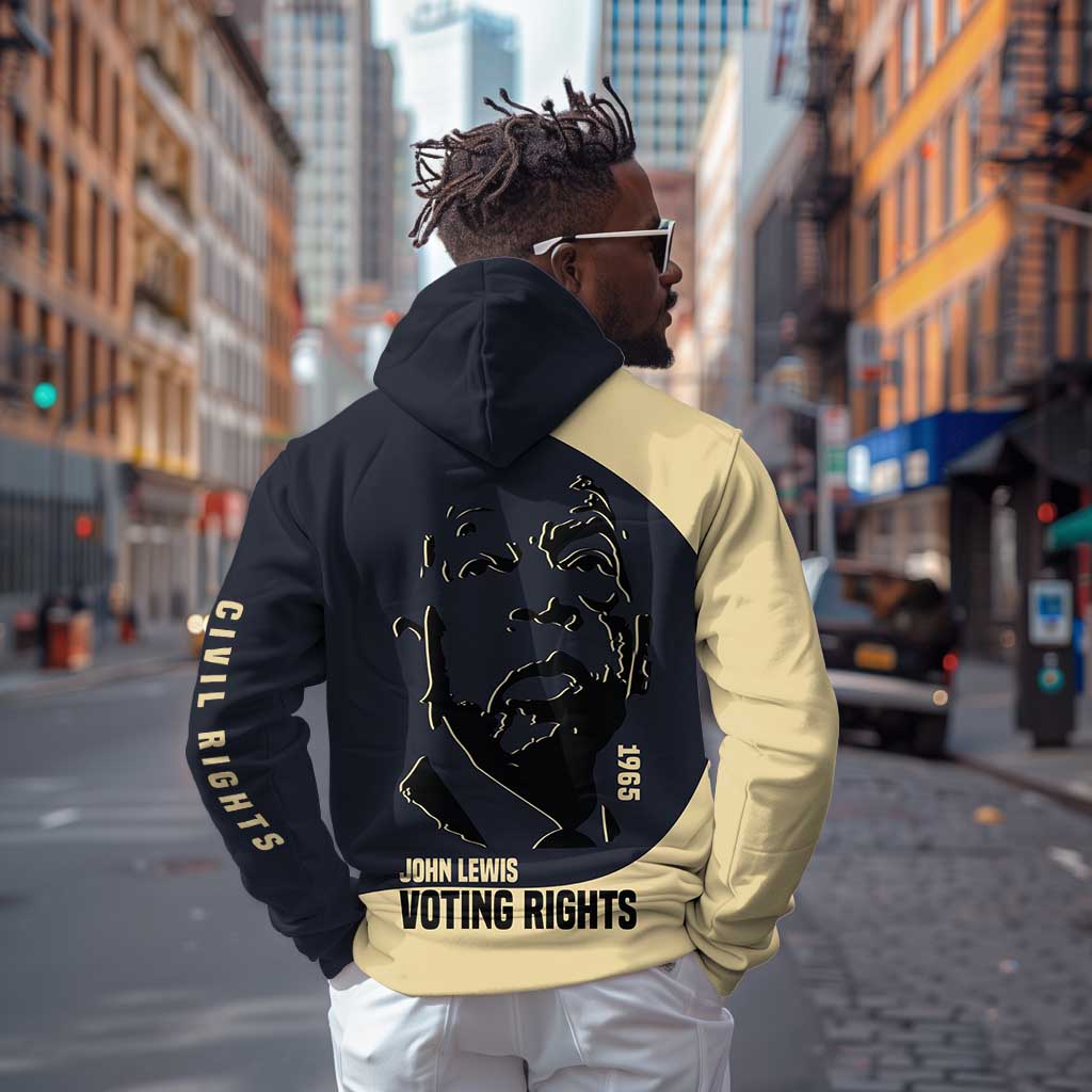 John Lewis Hoodie with Selma Bridge Graphic Civil Rights and Voting Rights Tribute - Wonder Print Shop