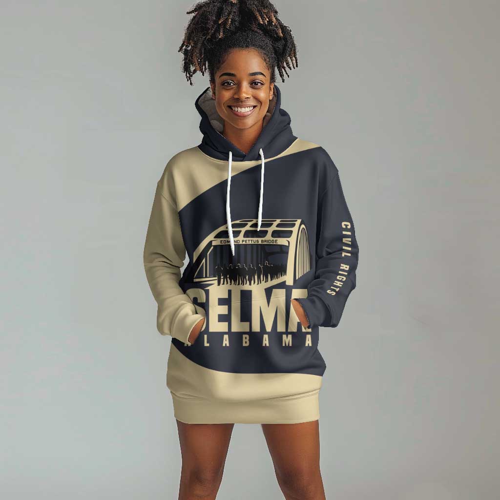 John Lewis Hoodie Dress with Selma Bridge Graphic Civil Rights and Voting Rights Tribute - Wonder Print Shop