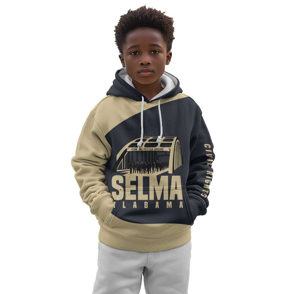 John Lewis Kid Hoodie with Selma Bridge Graphic Civil Rights and Voting Rights Tribute - Wonder Print Shop