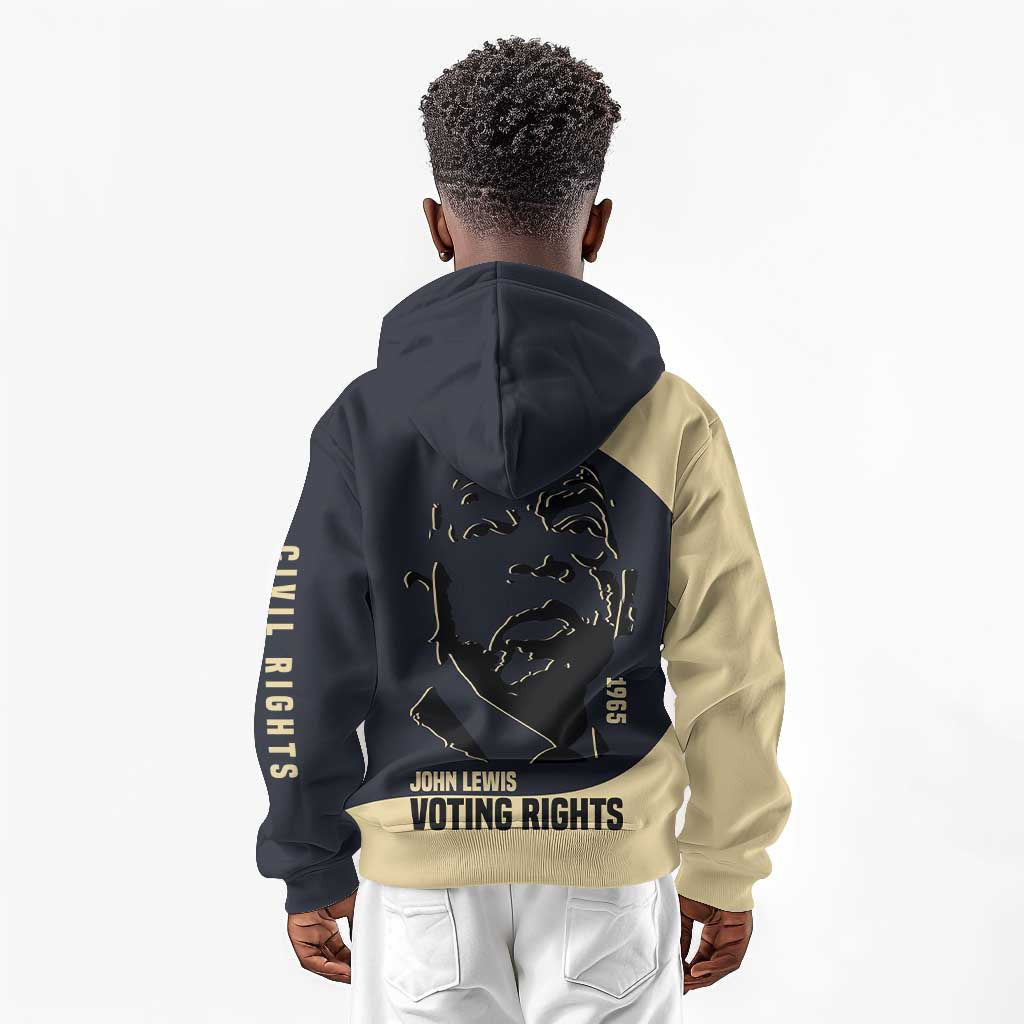 John Lewis Kid Hoodie with Selma Bridge Graphic Civil Rights and Voting Rights Tribute - Wonder Print Shop