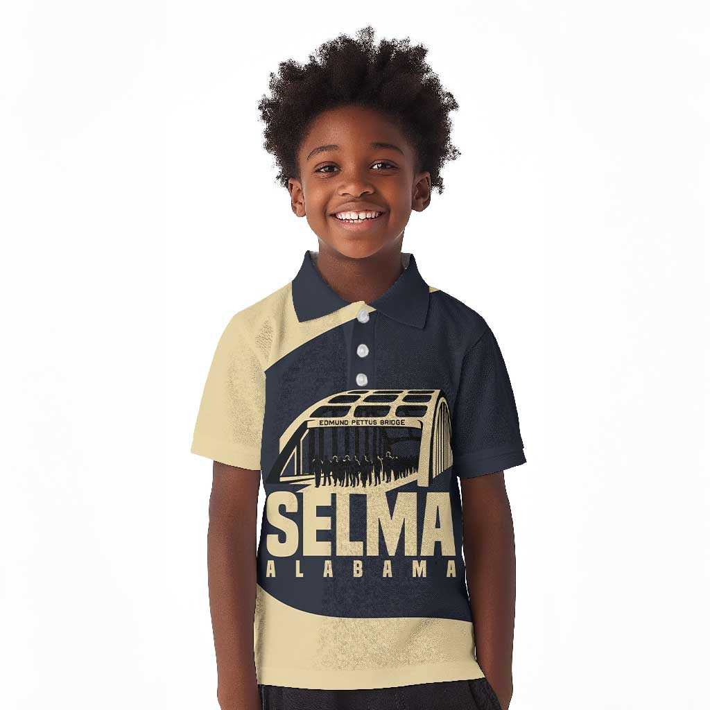 John Lewis Kid Polo Shirt with Selma Bridge Graphic Civil Rights and Voting Rights Tribute - Wonder Print Shop