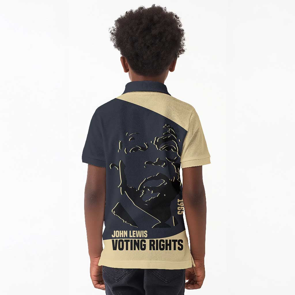 John Lewis Kid Polo Shirt with Selma Bridge Graphic Civil Rights and Voting Rights Tribute - Wonder Print Shop