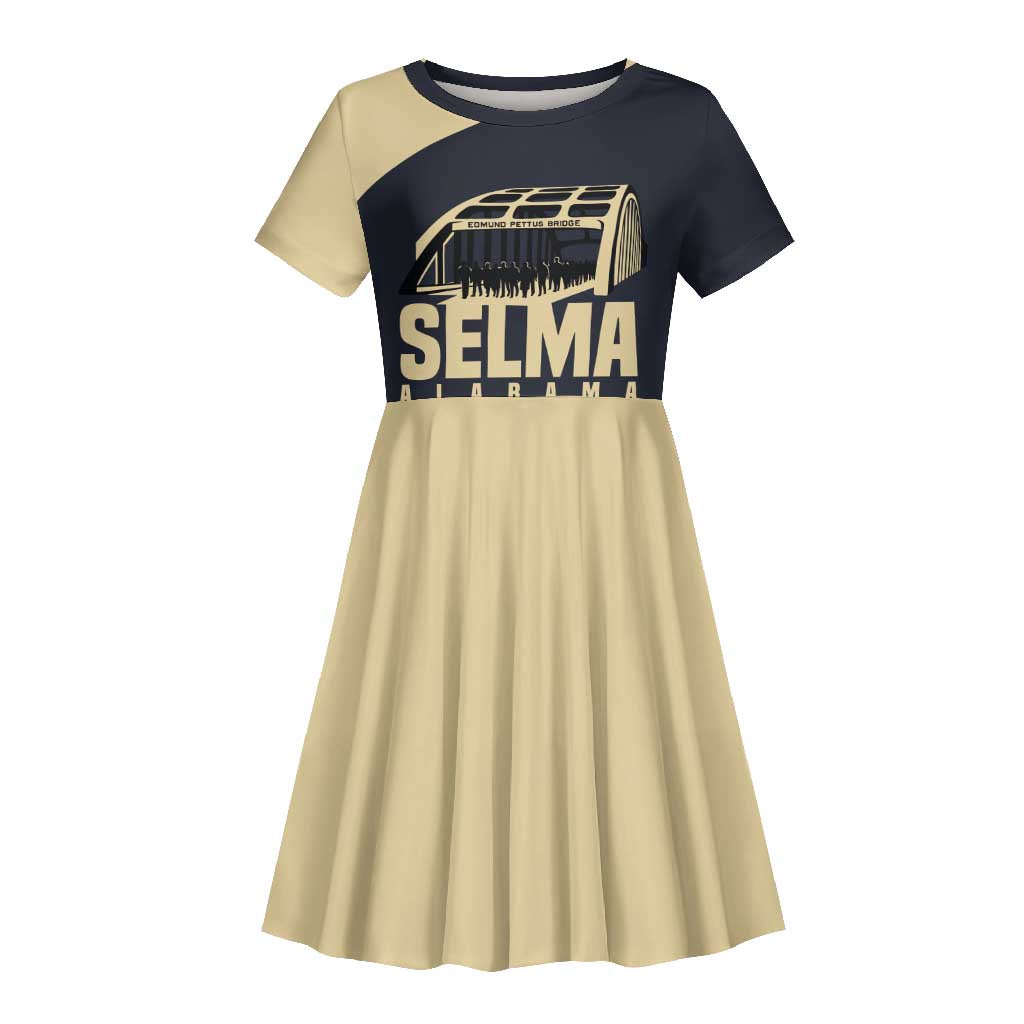 John Lewis Kid Short Sleeve Dress with Selma Bridge Graphic Civil Rights and Voting Rights Tribute - Wonder Print Shop