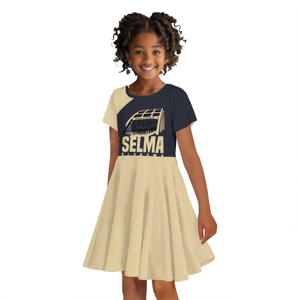 John Lewis Kid Short Sleeve Dress with Selma Bridge Graphic Civil Rights and Voting Rights Tribute - Wonder Print Shop