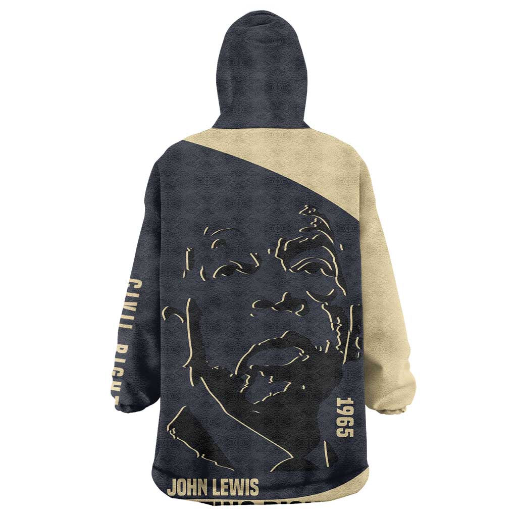 John Lewis Kid Wearable Blanket Hoodie with Selma Bridge Graphic Civil Rights and Voting Rights Tribute - Wonder Print Shop