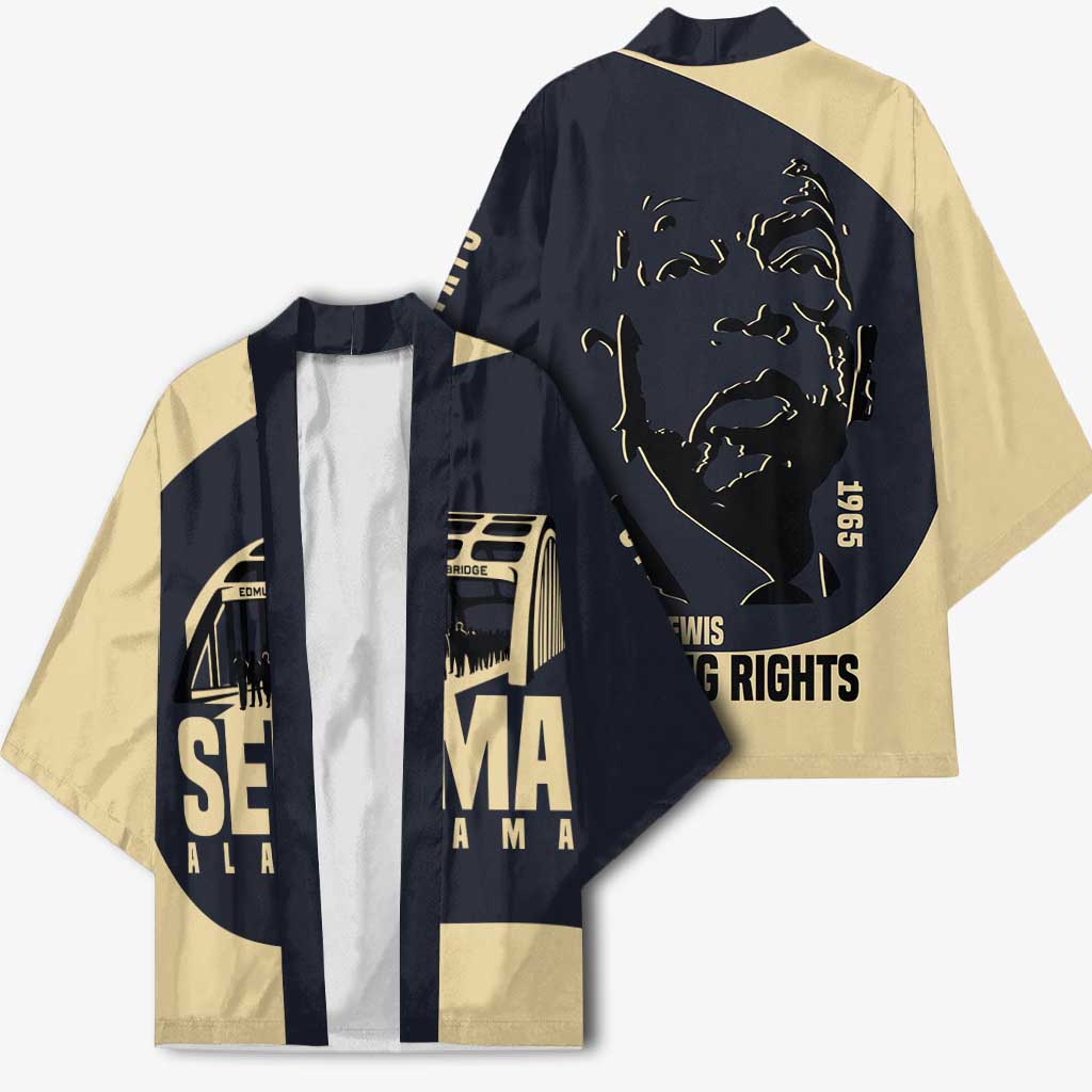 John Lewis Kimono with Selma Bridge Graphic Civil Rights and Voting Rights Tribute - Wonder Print Shop