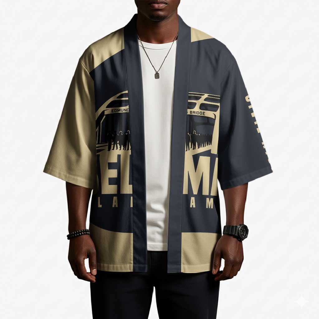 John Lewis Kimono with Selma Bridge Graphic Civil Rights and Voting Rights Tribute - Wonder Print Shop