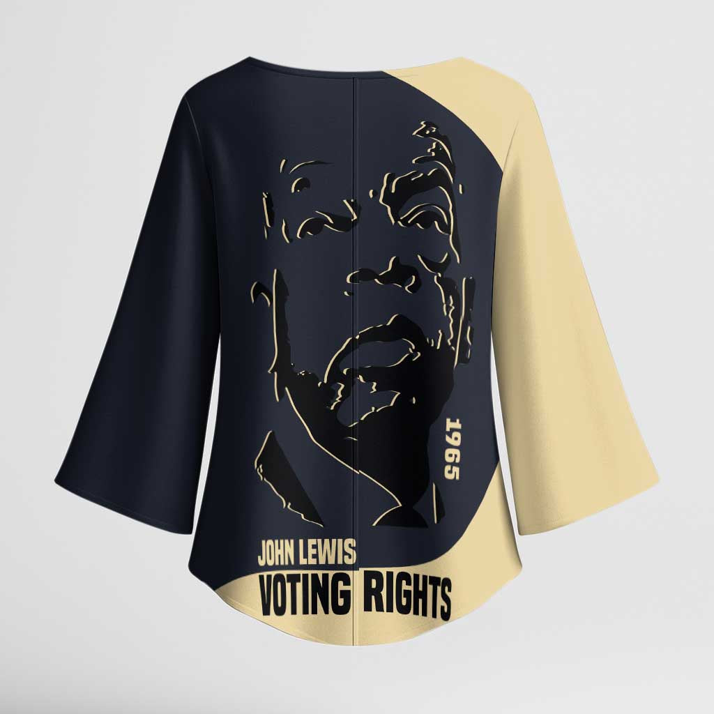 John Lewis Kimono Sleeve Blouse with Selma Bridge Graphic Civil Rights and Voting Rights Tribute - Wonder Print Shop