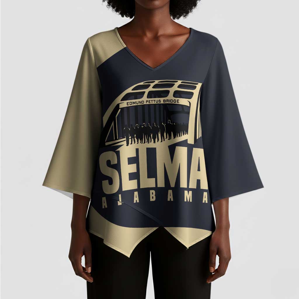 John Lewis Kimono Sleeve Blouse with Selma Bridge Graphic Civil Rights and Voting Rights Tribute - Wonder Print Shop