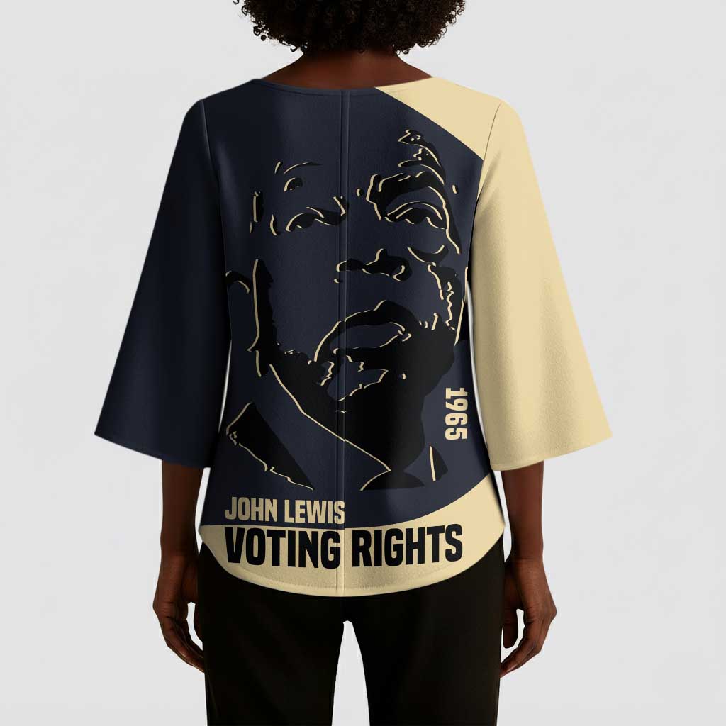 John Lewis Kimono Sleeve Blouse with Selma Bridge Graphic Civil Rights and Voting Rights Tribute - Wonder Print Shop