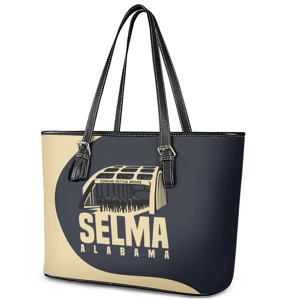 John Lewis Leather Tote Bag with Selma Bridge Graphic Civil Rights and Voting Rights Tribute - Wonder Print Shop