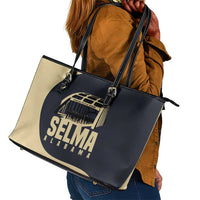 John Lewis Leather Tote Bag with Selma Bridge Graphic Civil Rights and Voting Rights Tribute - Wonder Print Shop