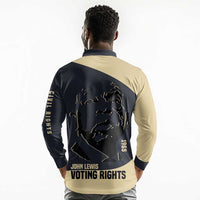 John Lewis Long Sleeve Polo Shirt with Selma Bridge Graphic Civil Rights and Voting Rights Tribute - Wonder Print Shop