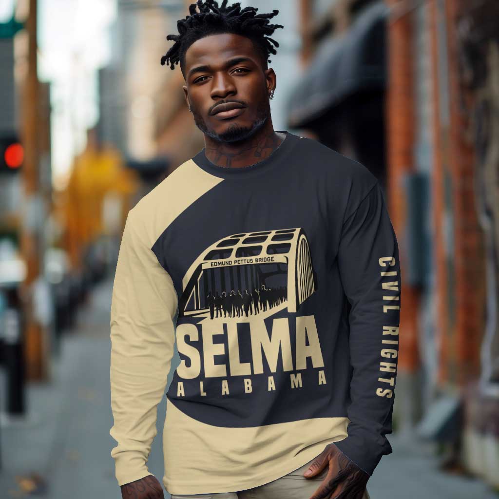 John Lewis Long Sleeve Shirt with Selma Bridge Graphic Civil Rights and Voting Rights Tribute - Wonder Print Shop