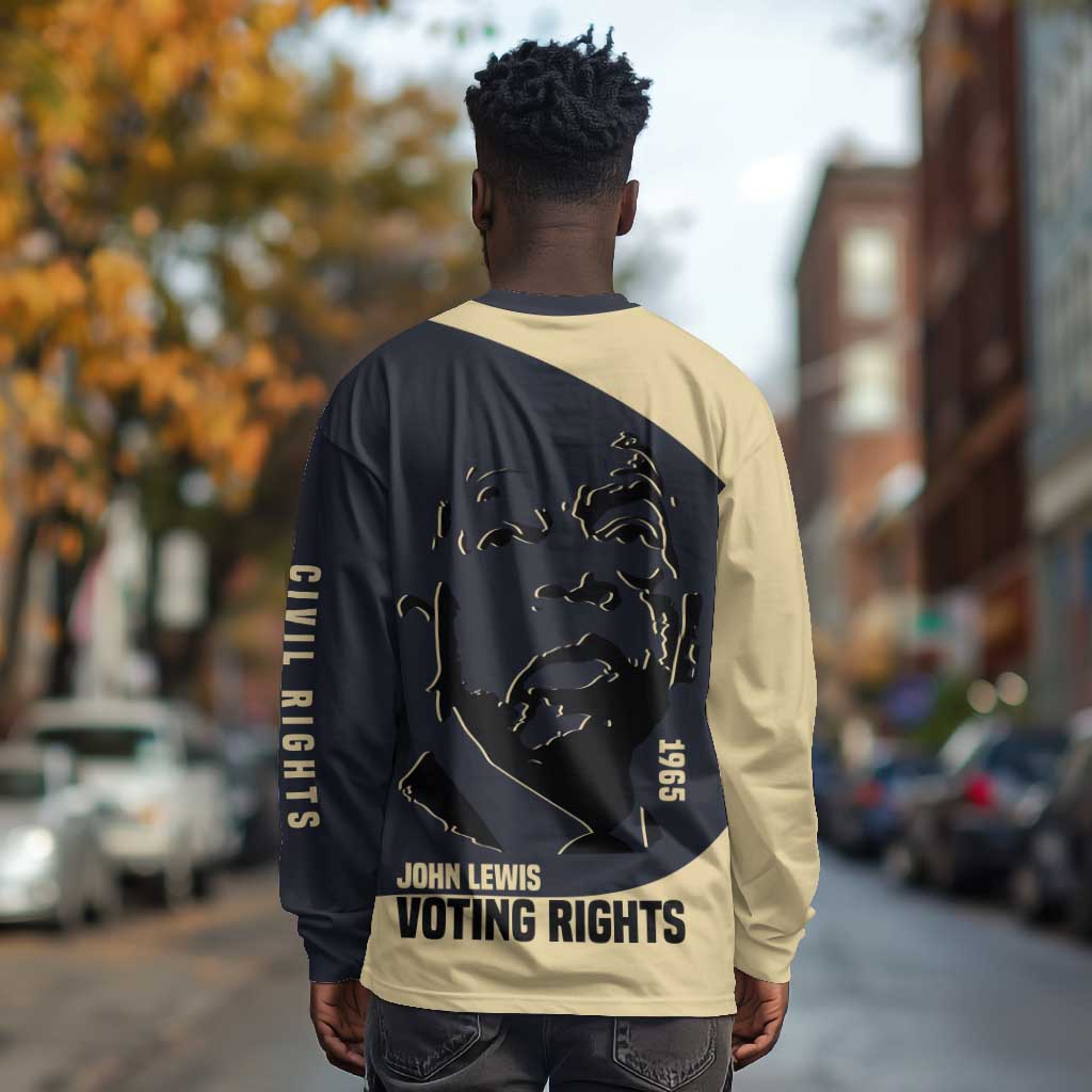 John Lewis Long Sleeve Shirt with Selma Bridge Graphic Civil Rights and Voting Rights Tribute - Wonder Print Shop