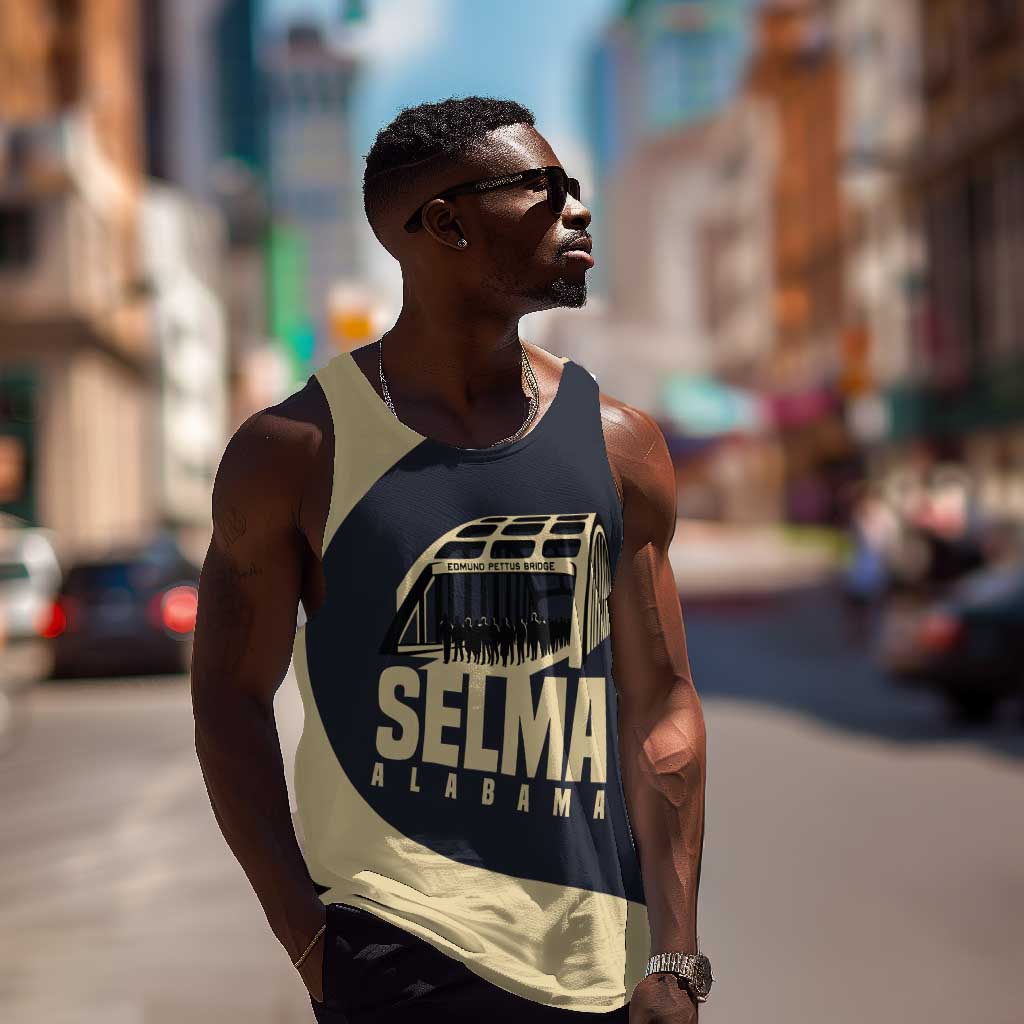 John Lewis Men Tank Top with Selma Bridge Graphic Civil Rights and Voting Rights Tribute - Wonder Print Shop