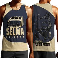 John Lewis Men Tank Top with Selma Bridge Graphic Civil Rights and Voting Rights Tribute - Wonder Print Shop