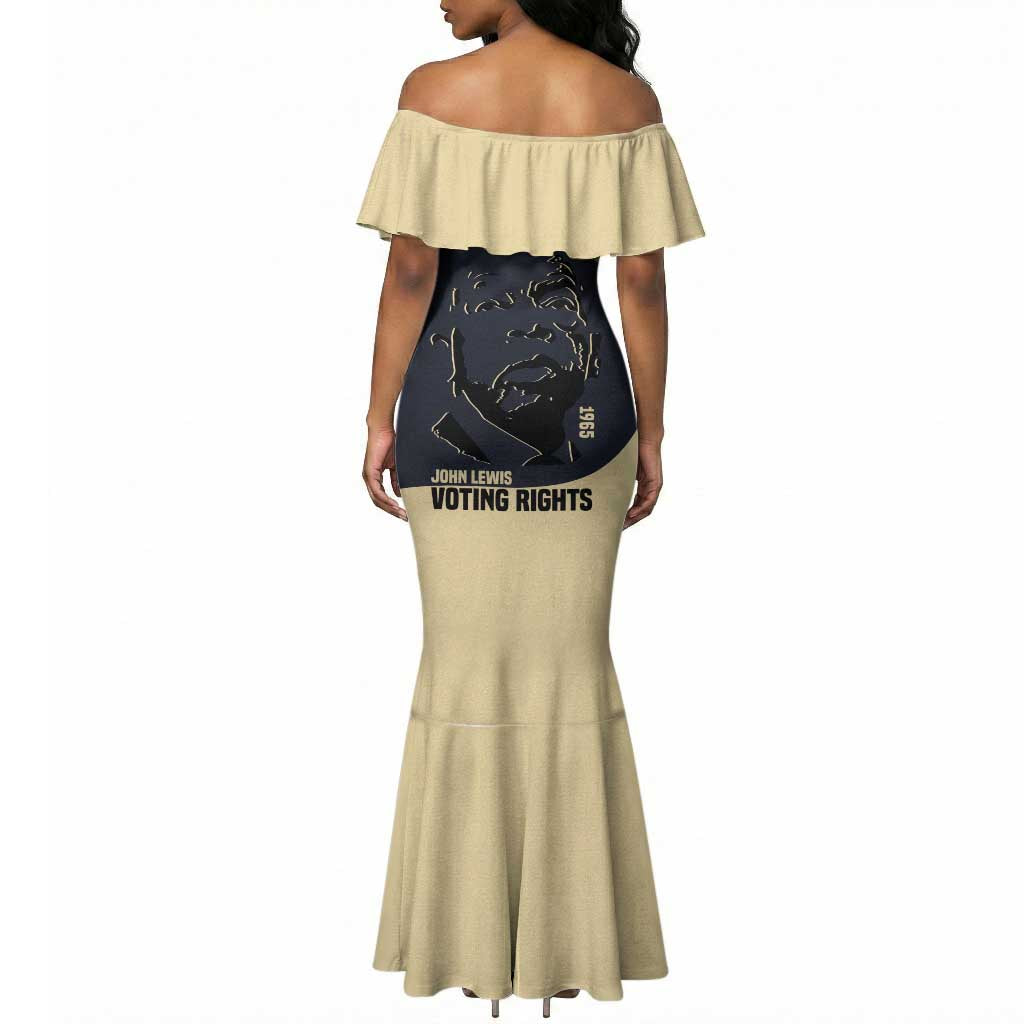 John Lewis Mermaid Dress with Selma Bridge Graphic Civil Rights and Voting Rights Tribute - Wonder Print Shop