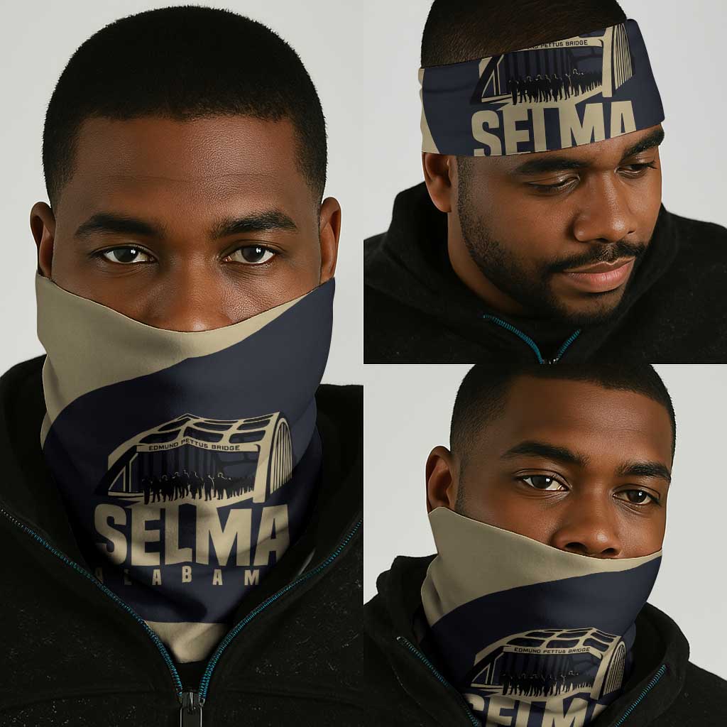 John Lewis Neck Gaiter with Selma Bridge Graphic Civil Rights and Voting Rights Tribute - Wonder Print Shop