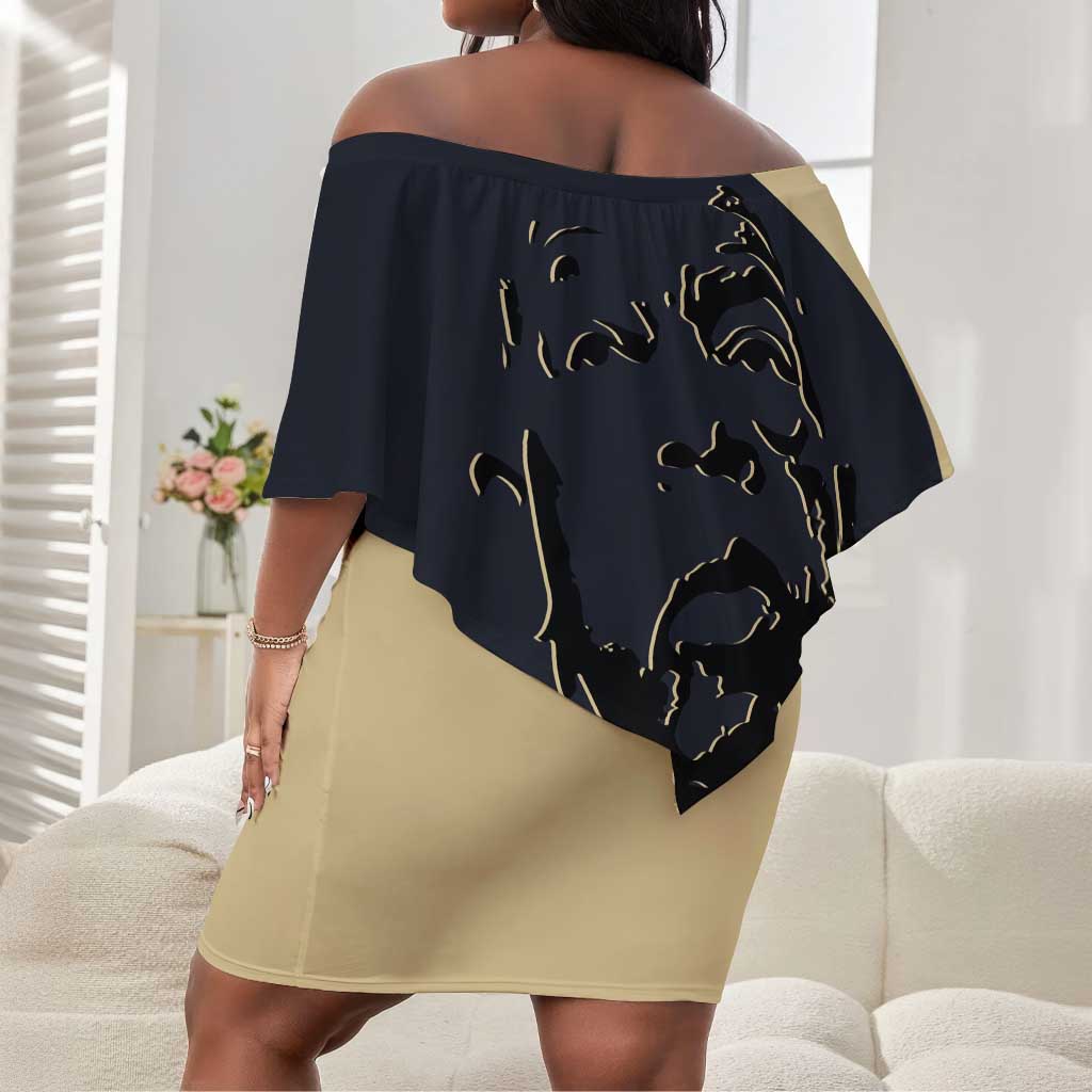 John Lewis Off Shoulder Short Dress with Selma Bridge Graphic Civil Rights and Voting Rights Tribute - undefined