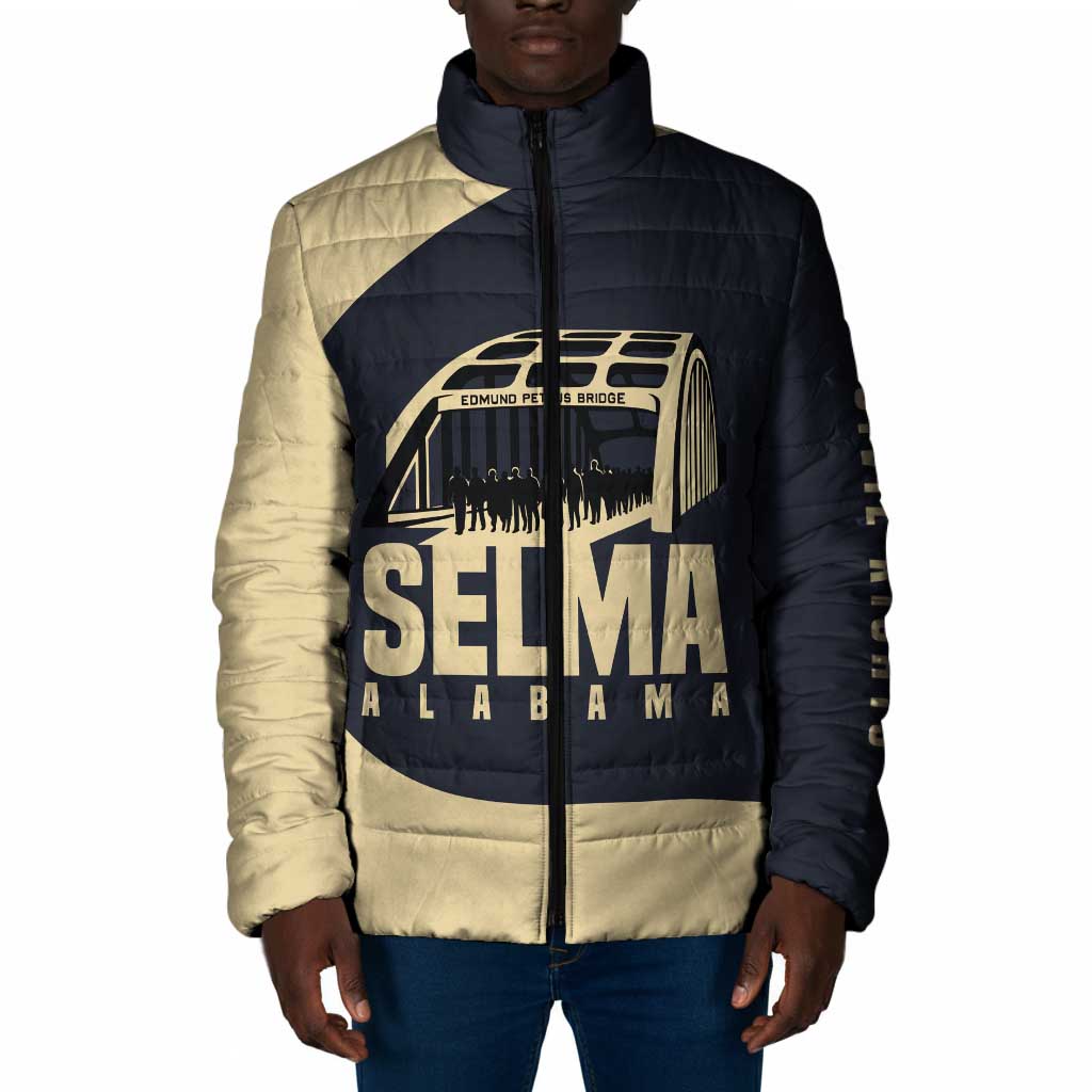 John Lewis Padded Jacket with Selma Bridge Graphic Civil Rights and Voting Rights Tribute - Wonder Print Shop