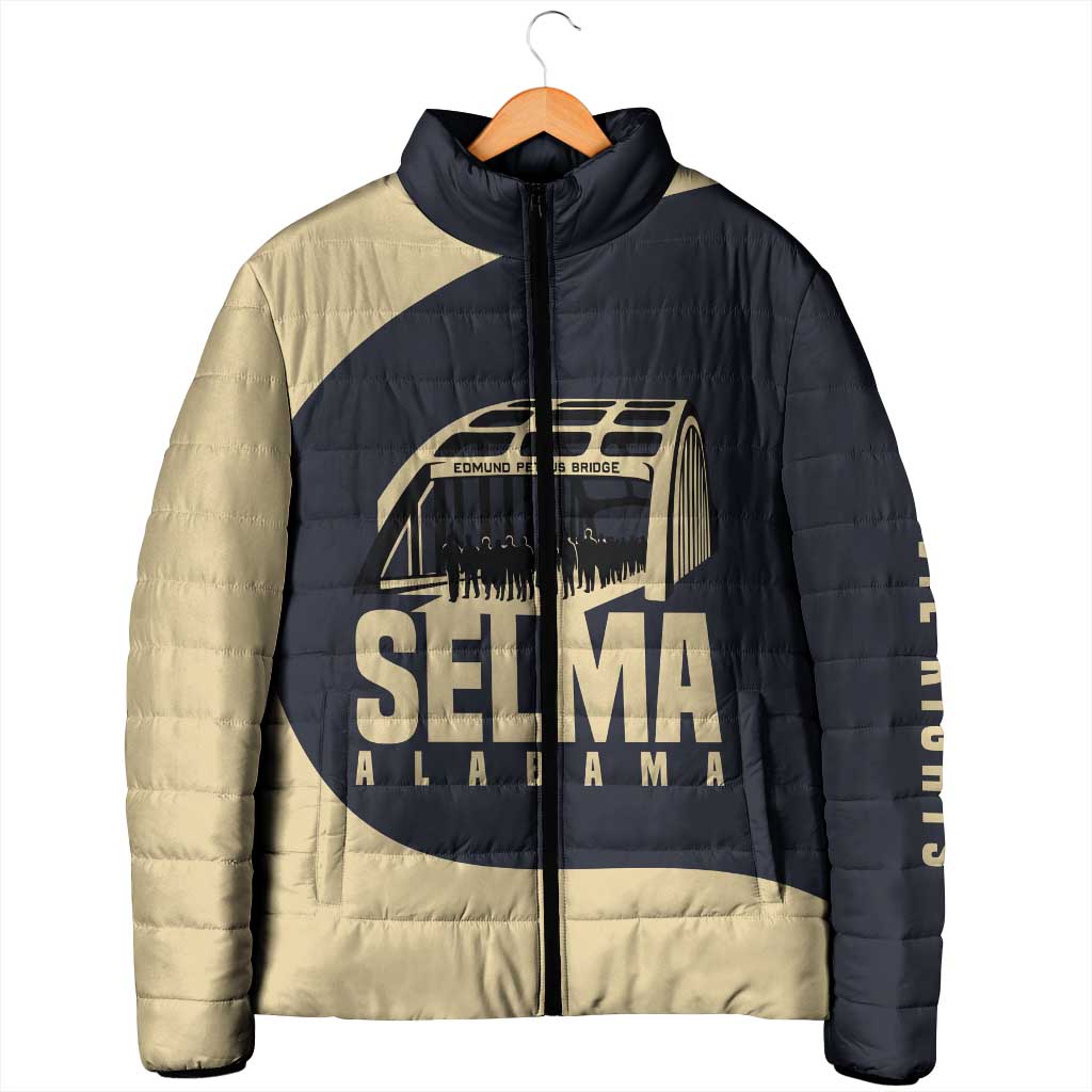 John Lewis Padded Jacket with Selma Bridge Graphic Civil Rights and Voting Rights Tribute - Wonder Print Shop