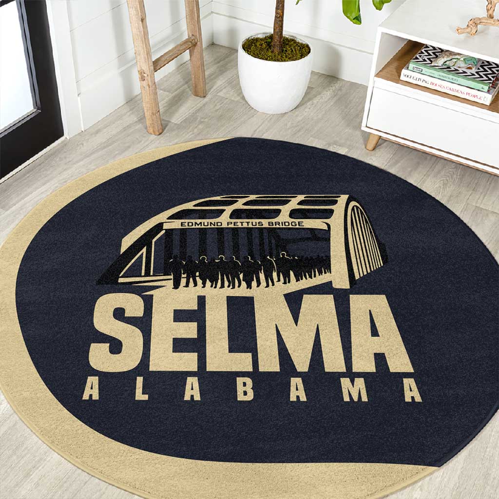 John Lewis Round Carpet with Selma Bridge Graphic Civil Rights and Voting Rights Tribute - Wonder Print Shop