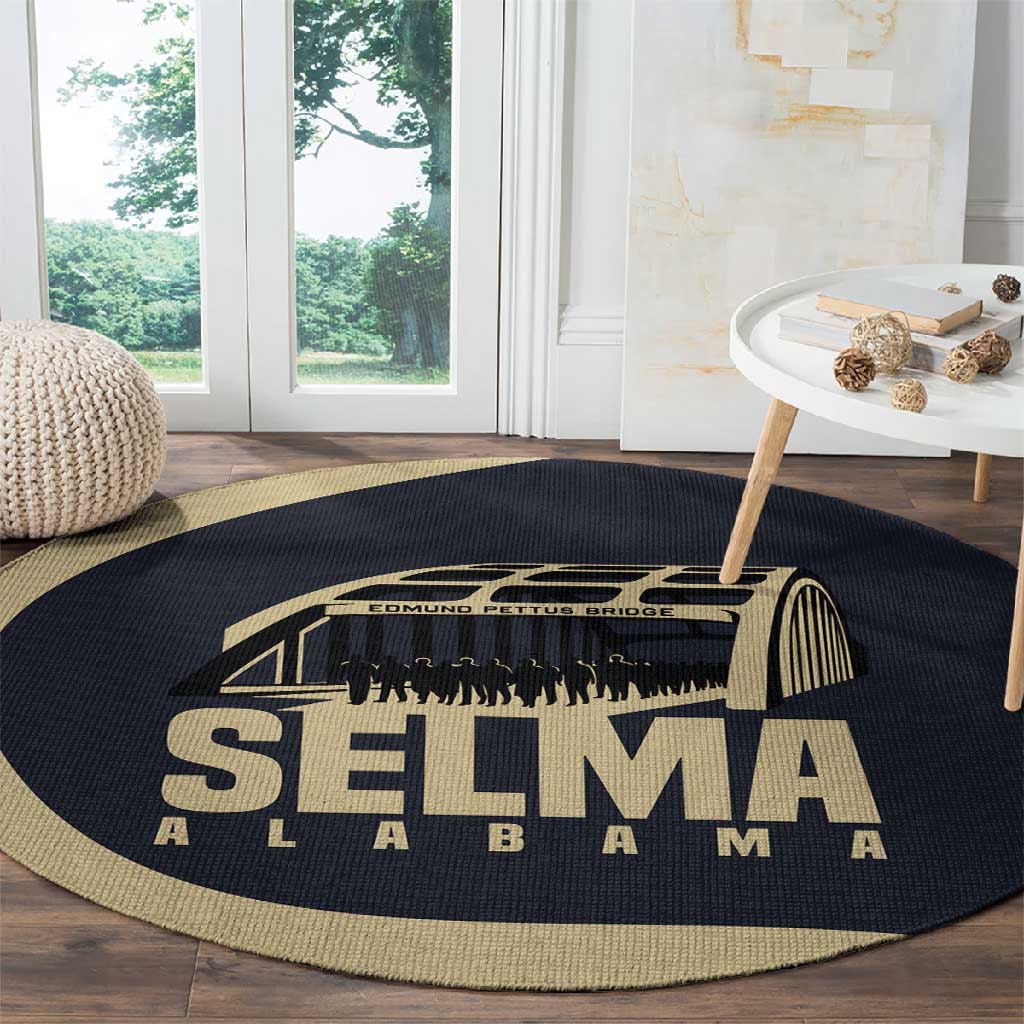 John Lewis Round Carpet with Selma Bridge Graphic Civil Rights and Voting Rights Tribute - Wonder Print Shop