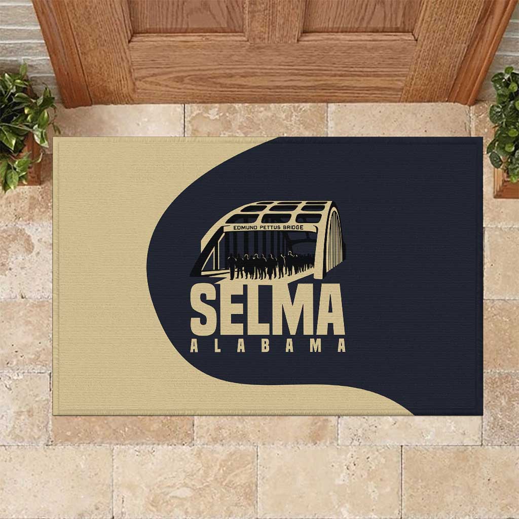 John Lewis Rubber Doormat with Selma Bridge Graphic Civil Rights and Voting Rights Tribute - Wonder Print Shop