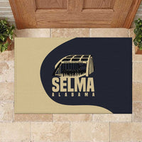 John Lewis Rubber Doormat with Selma Bridge Graphic Civil Rights and Voting Rights Tribute - Wonder Print Shop