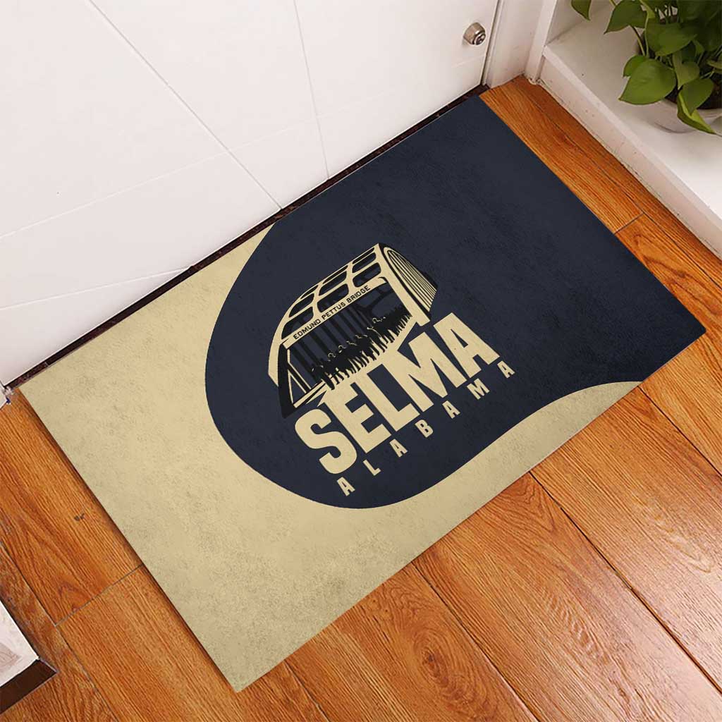John Lewis Rubber Doormat with Selma Bridge Graphic Civil Rights and Voting Rights Tribute - Wonder Print Shop