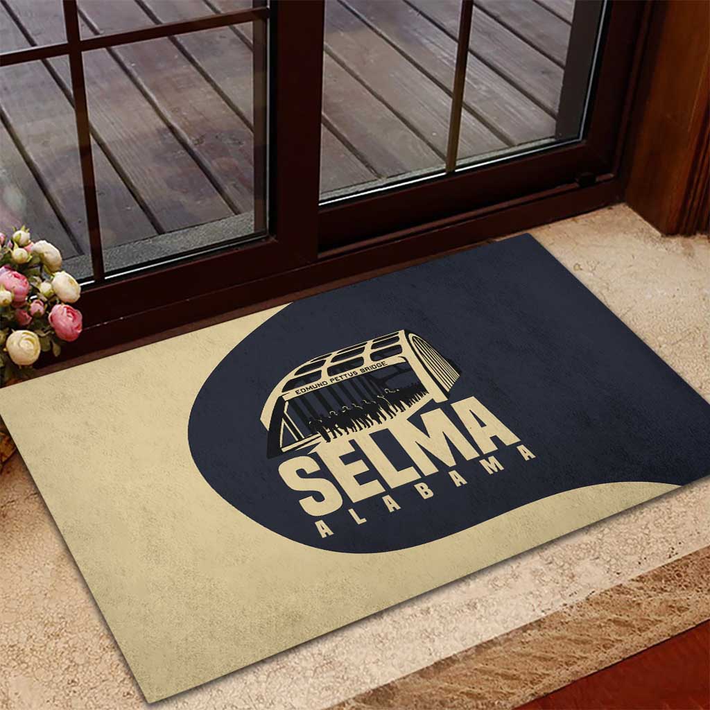 John Lewis Rubber Doormat with Selma Bridge Graphic Civil Rights and Voting Rights Tribute - Wonder Print Shop