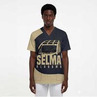 John Lewis Scrub Top with Selma Bridge Graphic Civil Rights and Voting Rights Tribute - Wonder Print Shop