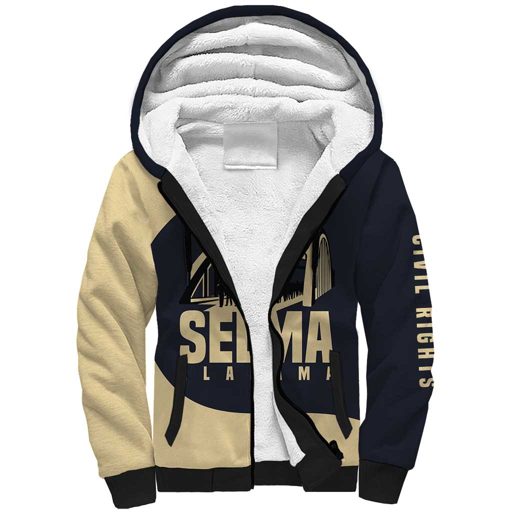 John Lewis Sherpa Hoodie with Selma Bridge Graphic Civil Rights and Voting Rights Tribute - Wonder Print Shop