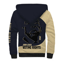John Lewis Sherpa Hoodie with Selma Bridge Graphic Civil Rights and Voting Rights Tribute - Wonder Print Shop