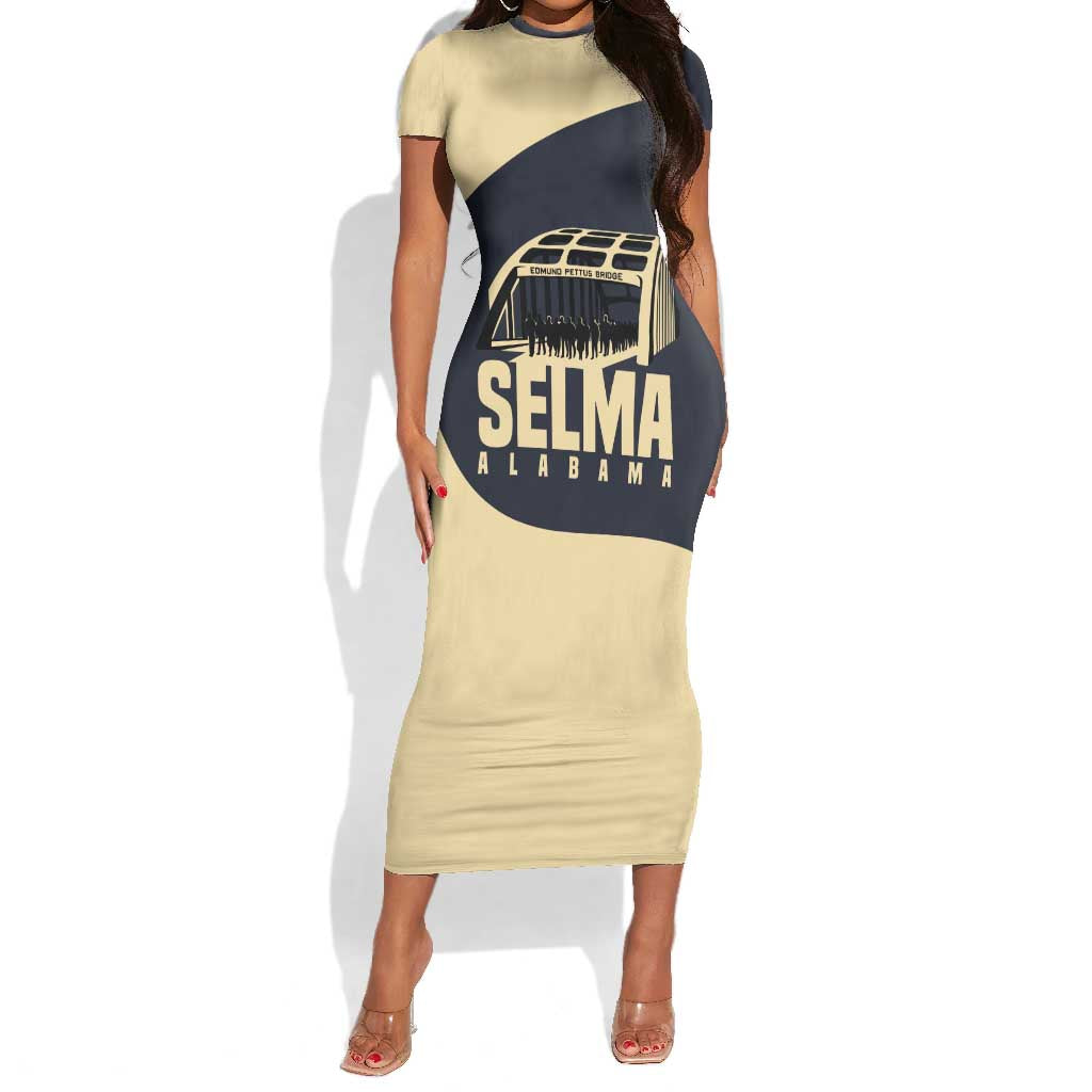 John Lewis Short Sleeve Bodycon Dress with Selma Bridge Graphic Civil Rights and Voting Rights Tribute - Wonder Print Shop