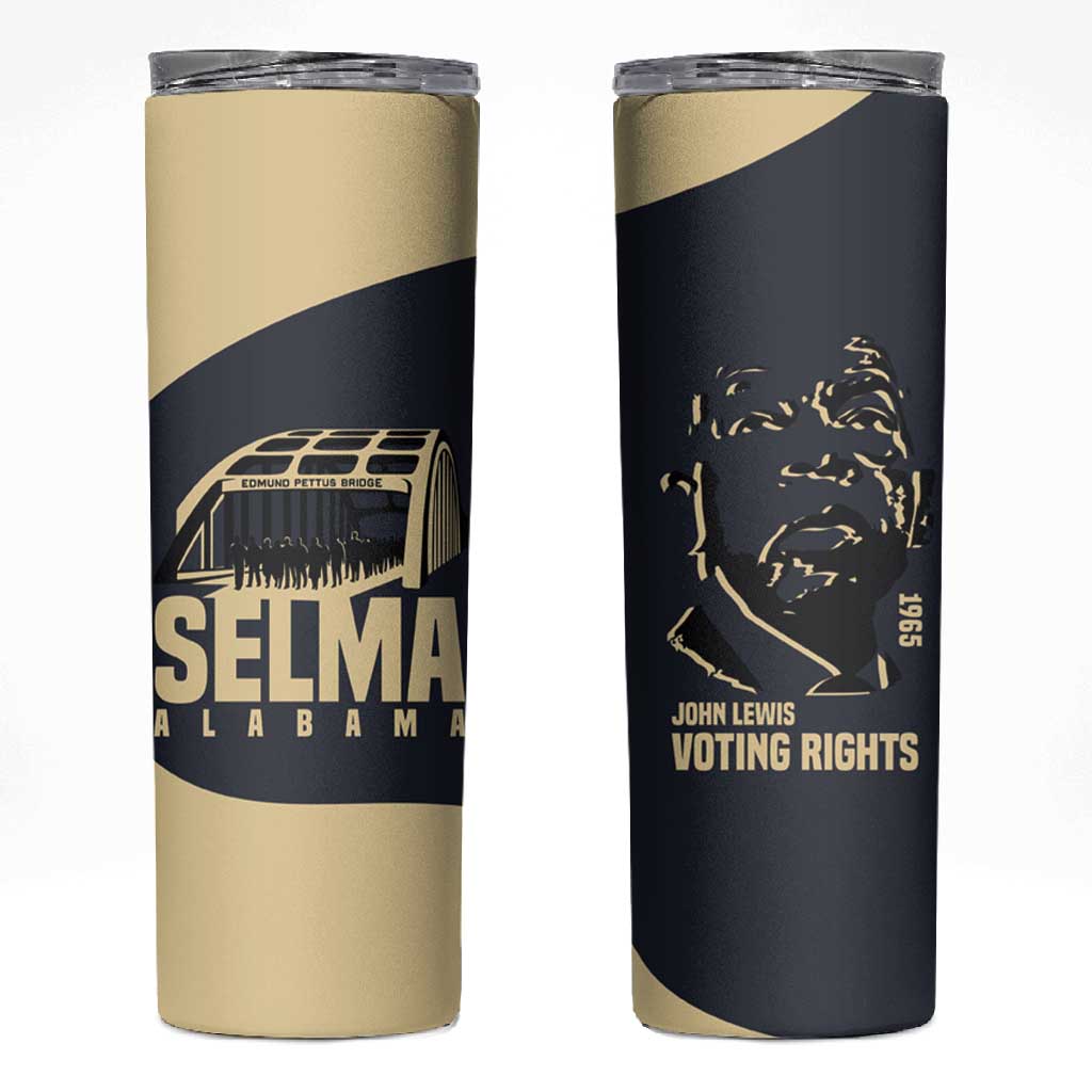 John Lewis Skinny Tumbler with Selma Bridge Graphic Civil Rights and Voting Rights Tribute - Wonder Print Shop