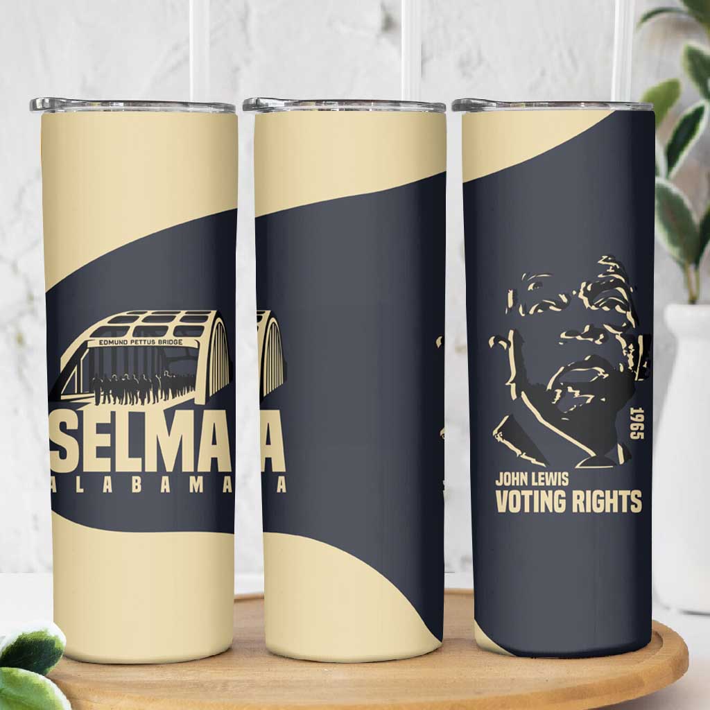 John Lewis Skinny Tumbler with Selma Bridge Graphic Civil Rights and Voting Rights Tribute - Wonder Print Shop