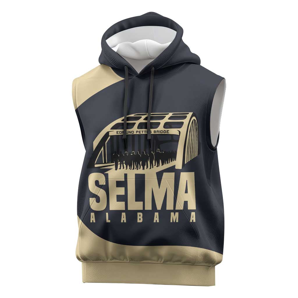 John Lewis Sleeveless Hoodie with Selma Bridge Graphic Civil Rights and Voting Rights Tribute - Wonder Print Shop